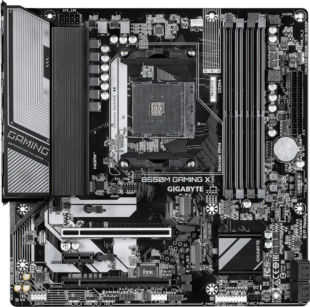 Материнская плата Gigabyte B550M Gaming X (rev. 1.2) – изображение в каталоге
