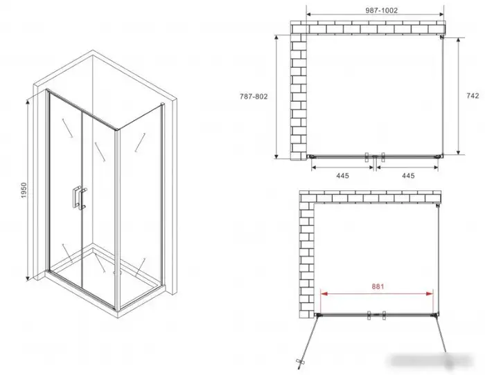 Душевой уголок Abber Sonnenstrand AG04100C-S80 - фото товара