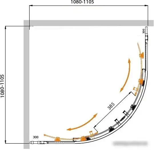 Душевой уголок Cezares MOLVENO-R-22-80+30-P-Cr - фото товара