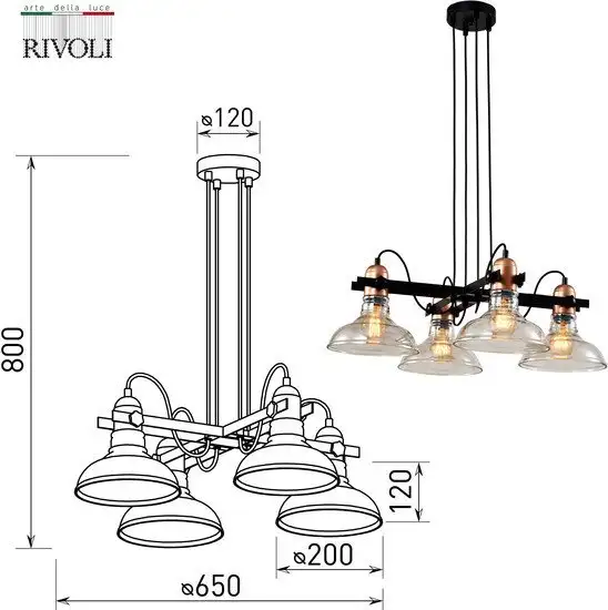 Подвесная люстра Rivoli Leila 4093-304 Б0055028 – фото товара