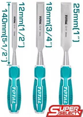 Набор стамесок Total THT41K0302 (3 предмета) – изображение в каталоге