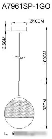 Подвесная люстра Arte Lamp Jupiter Gold A7961SP-1GO – фото товара