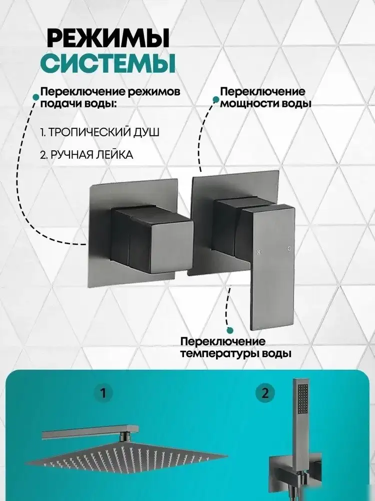 Душевая система Grocenberg GB5080 (графит) - фото товара