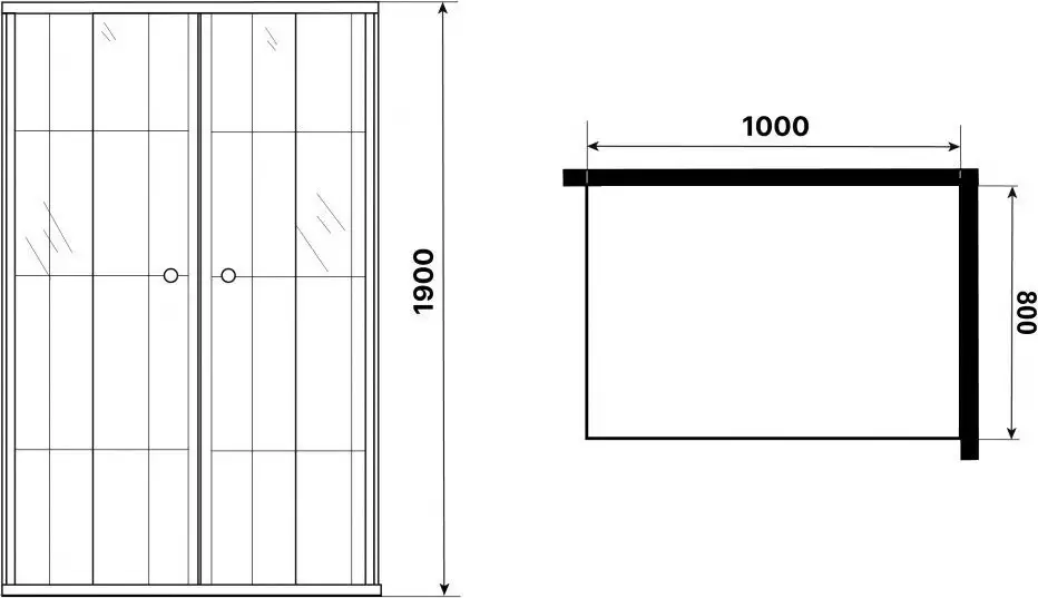 Душевой уголок Niagara Eco NG-1018-14QKL 100x80x190 (черный/стекло клетка) - фото товара