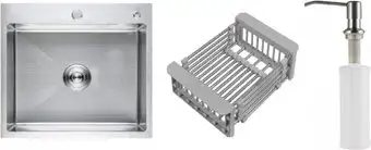 Кухонная мойка Schtoff Best Premium Silver 5550 + коландер KR-1 GREY + дозатор SD-1 SILVER - изображение в каталоге