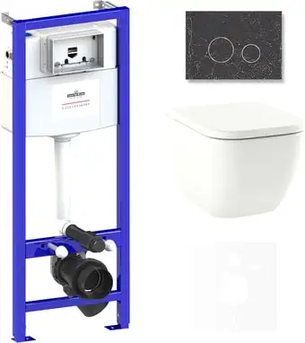 Унитаз Lavinia Boho Relfix One Compacto 6 в 1 75110083 (greek black иск. камень) - изображение в каталоге