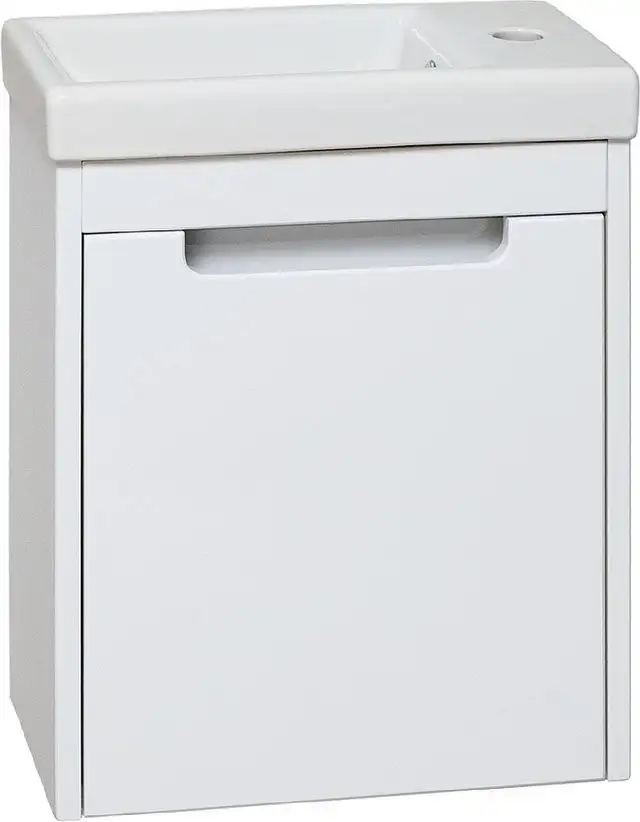 Runo Тумба с умывальником Runo Микра 40 правая + Como 40 (подвесная, белый) – фото товара