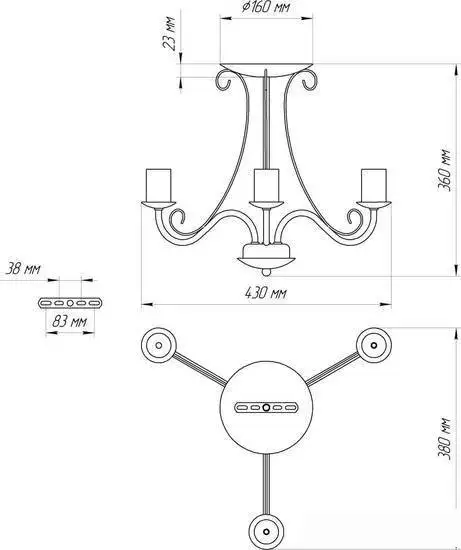 Люстра средней высоты Элетех Классик 131 НПБ 01-3х60-201 Е27 1005404787 (белый муар)