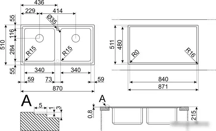Кухонная мойка Smeg LFT862 - фото товара