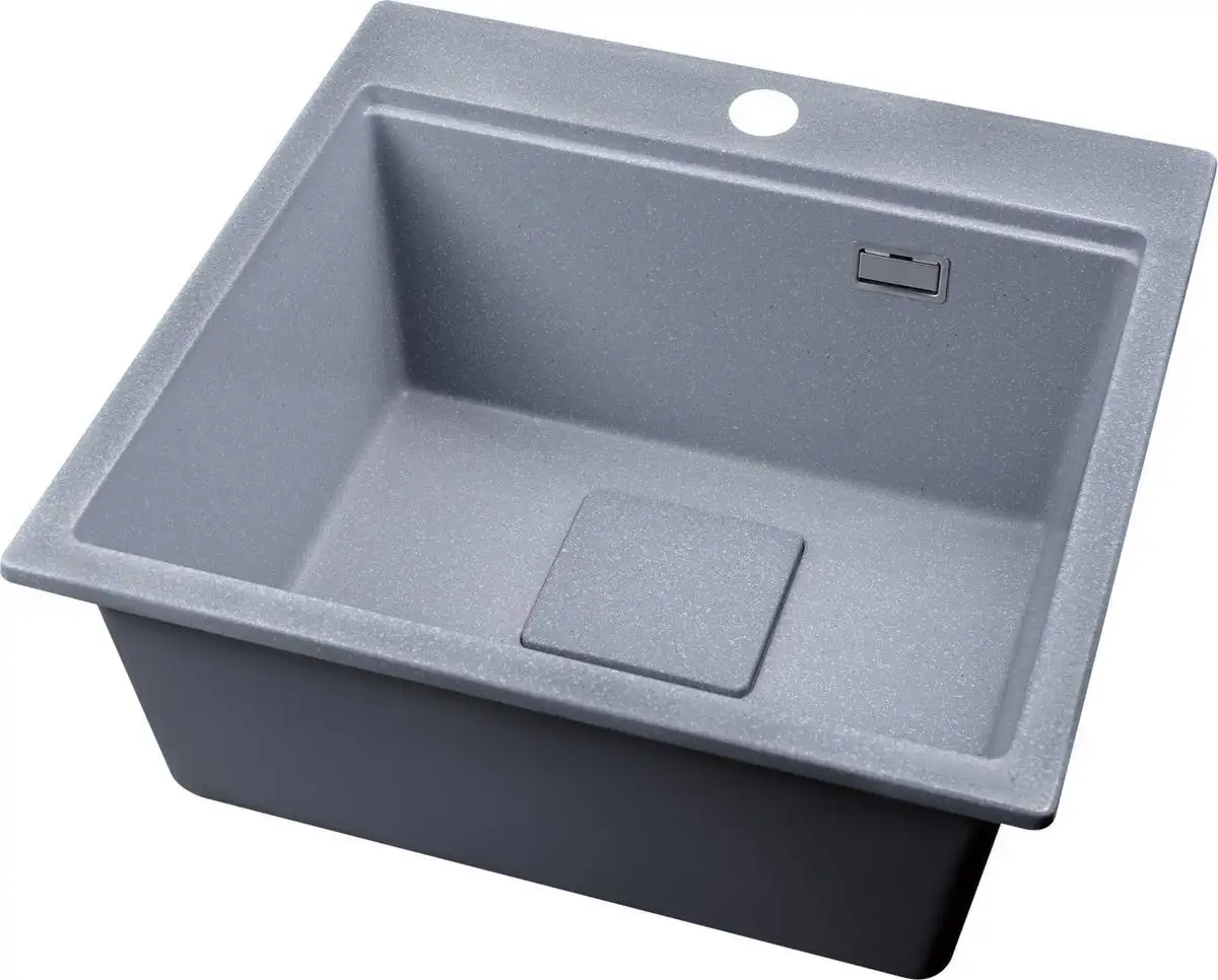 Кухонная мойка Marblan Comfort 50 (серебристый, с сифоном и колландером) - фото товара