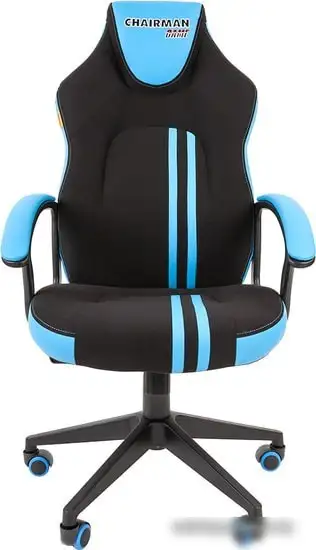 Кресло CHAIRMAN Game 26 (черный/голубой) – фото товара