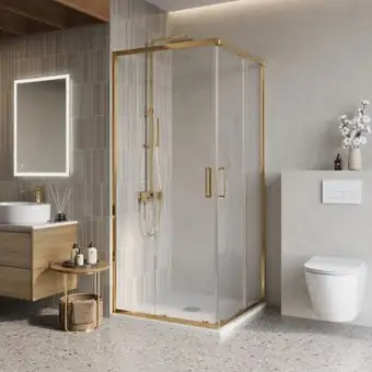 Душевой уголок BelBagno Luce-A-2-90-P-ORO - изображение в каталоге