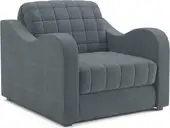 Кресло-кровать Мебель-АРС Барон №4 НПБ (велюр, серый/синий HB-178/26)