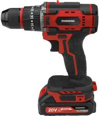 Ударная дрель-шуруповерт StarWind CD20-2.0/2.0HS1 (с 2-мя АКБ, кейс) – изображение в каталоге