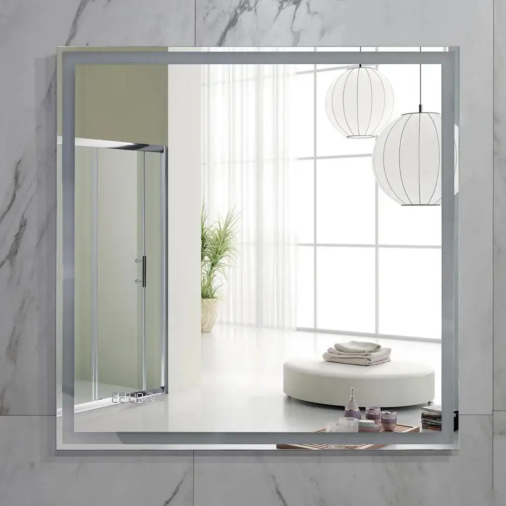 Пекам Зеркало Greta 80x80 greta-80x80scl (с подсветкой, сенсором на прикосновение и часами) – фото товара