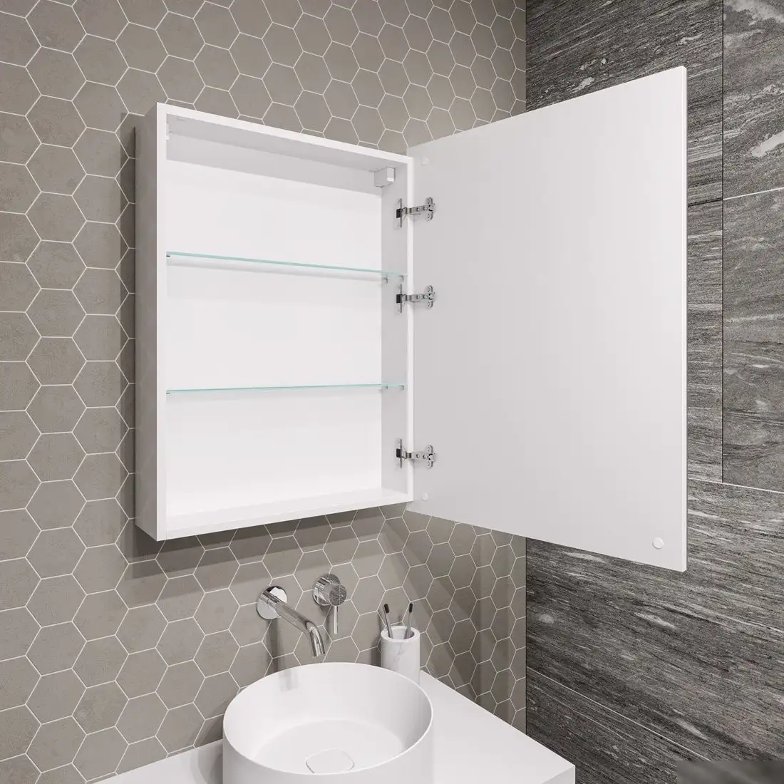 Grossman Шкаф с зеркалом для ванной Меркадо-50 205005 – фото товара