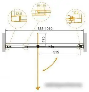 Душевая дверь Cezares SLIDER-B-1-100/110-BR-Cr - фото товара