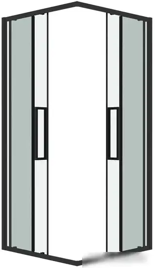 Душевой уголок Grossman Cosmo 80x80x195 300.K33.02.8080.21.00 (черный матовый/прозрачное стекло) - фото товара