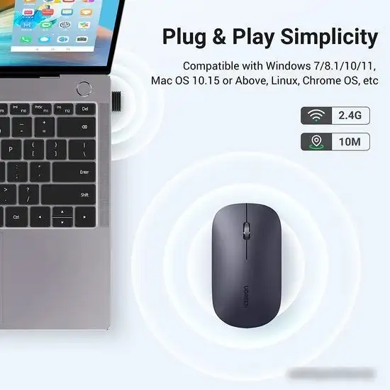 Мышь Ugreen MU001 (серый) – фото товара