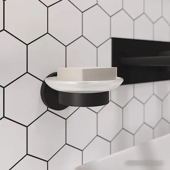 Мыльница Wellsee Finishing Touch 182502000 с держателем (матовый черный) – фото товара