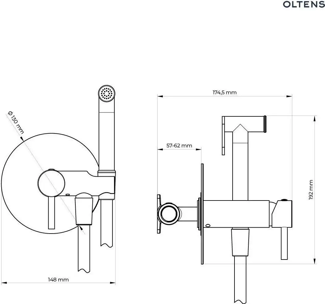 Смеситель с лейкой для биде Oltens Molle 31100300 - фото товара