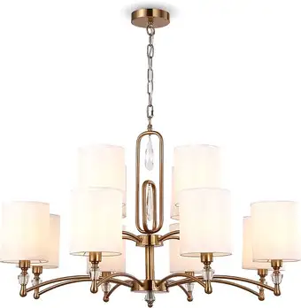 Подвесная люстра Freya Riverside FR1007PL-12BS (латунь) – изображение в каталоге