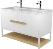 Дабер Тумба под умывальник 008 Т8.10.1.5 (белый/белый/дуб гамильтон натуральный) – изображение в каталоге