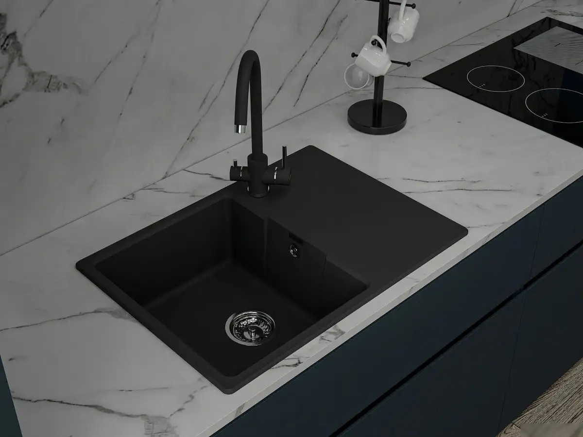 Кухонная мойка GranFest GF-Urban-668L (черный) - фото товара