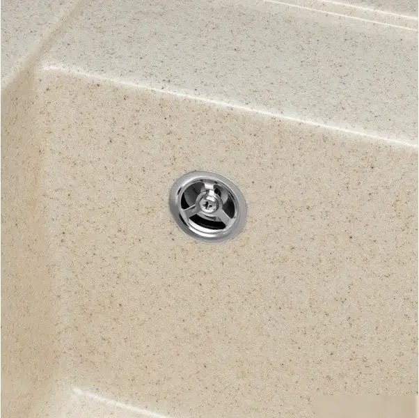 Кухонная мойка Saniteco Terra (бежевый с сифоном) - фото товара