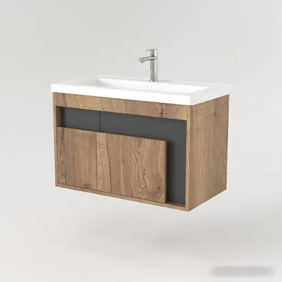 Дабер Тумба под умывальник 016 Тобага/Эридан 80 Т16.8Т.0.22 (дуб галифакс/серый) – фото товара