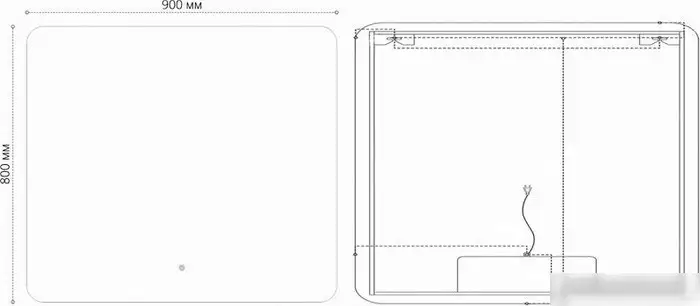 Grossman Зеркало Elegans-норма Black LED 1790802 (с сенсорным выключателем и подогревом) – фото товара