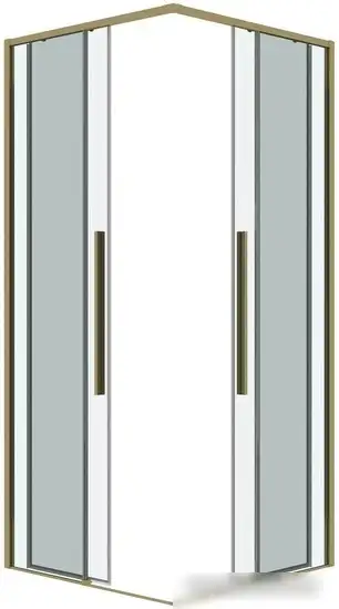 Душевой уголок Grossman Galaxy 70x70x195 300.K33.01.7070.32.00 (золото сатин/прозрачное стекло) - фото товара