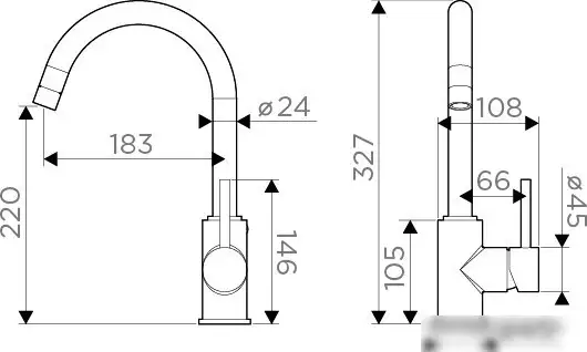 Смеситель Omoikiri Shinagawa-BL-BN (черный/нержавеющая сталь) - фото товара