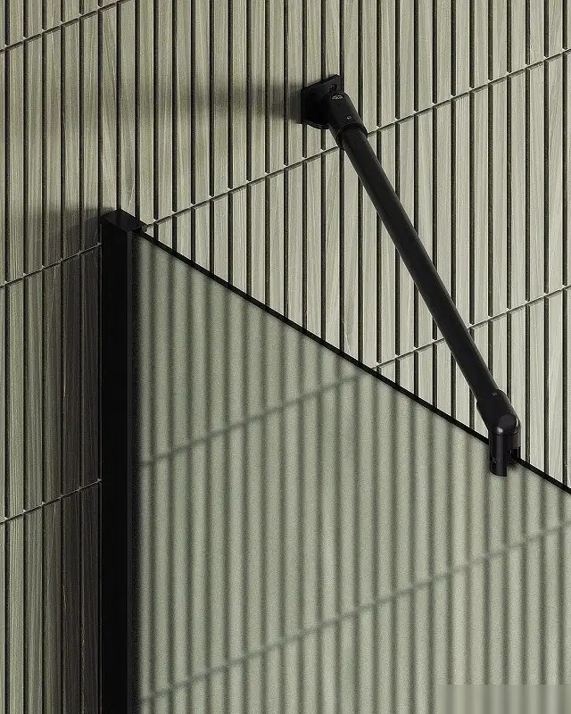 Душевая стенка MaybahGlass 89x195 MGD-690-6ш (сатин стекло/черный) - фото товара