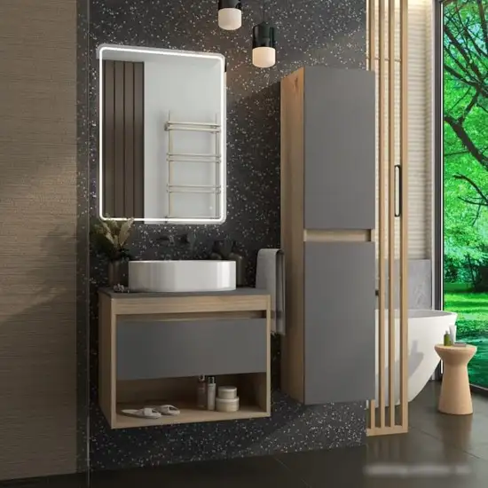 Teymi Тумба под умывальник Ritta 65 T60524 (дуб эврика/графит матовый) – фото товара