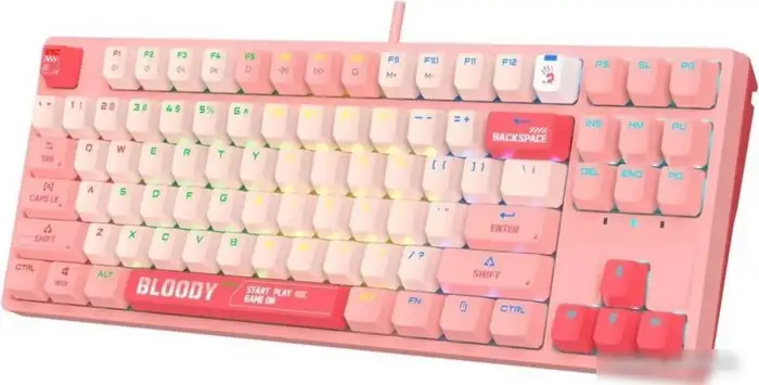 Клавиатура A4Tech Bloody S87 Energy Pink (Bloody BLMS Red Plus) – фото товара