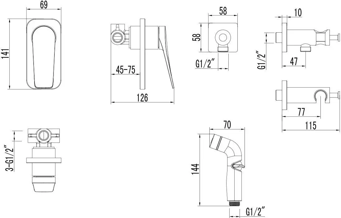 Гигиенический душ Lemark Bronx LM3719BL - фото товара