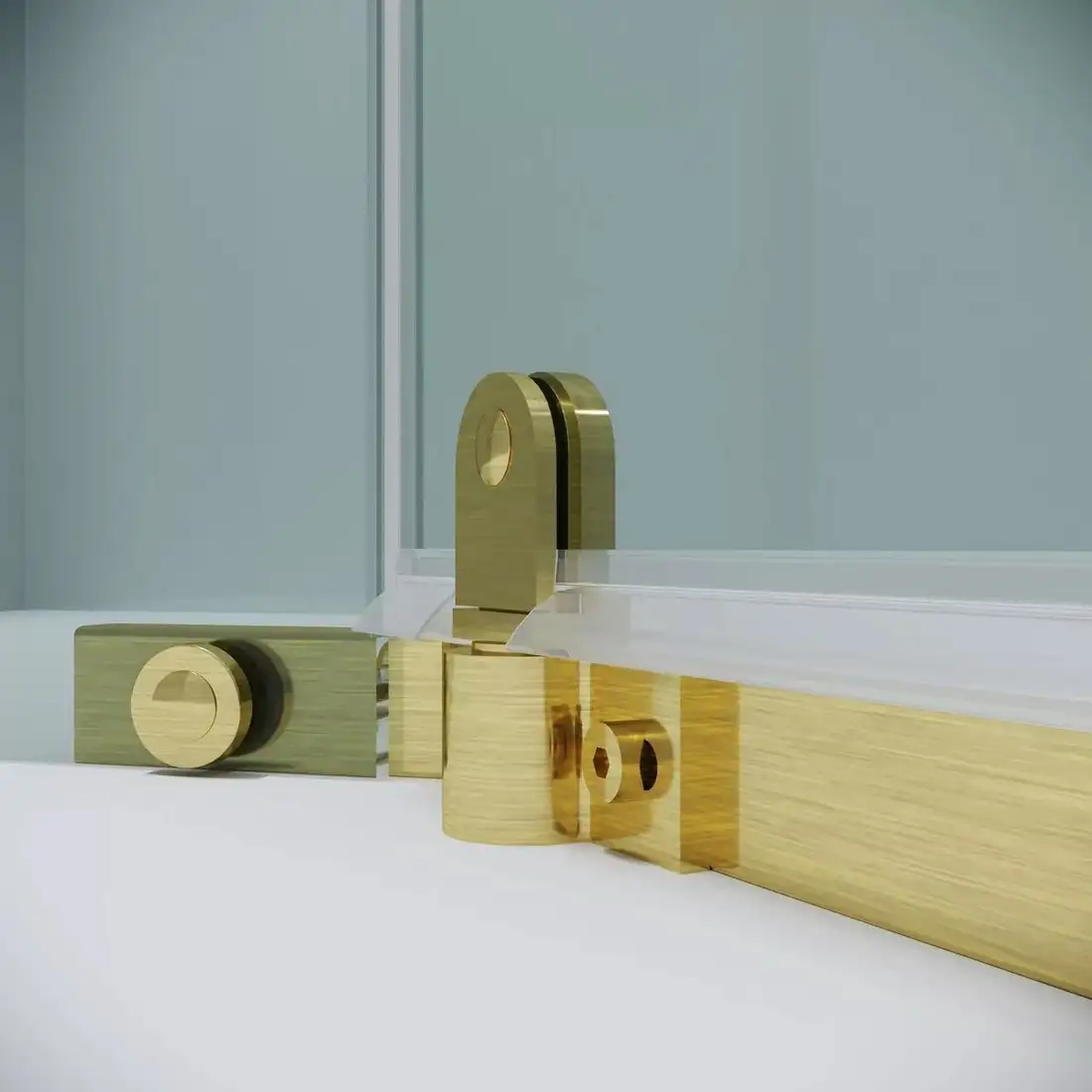 Душевой уголок Grossman Pragma 100x100x195 302.K33.03.1010.32.00 (золото сатин/прозрачное стекло) - фото товара