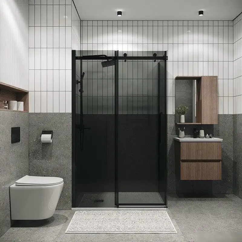 Душевой уголок Grossman Classic 120x90x195 120.K33.04.1290.21.10 (черный матовый/тонированное стекло) - фото товара