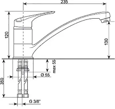 Смеситель Ulgran U-003 308 (черный) - фото товара