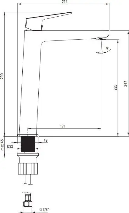 Смеситель Deante Blur Titanium BQL-D20K (титан) - фото товара
