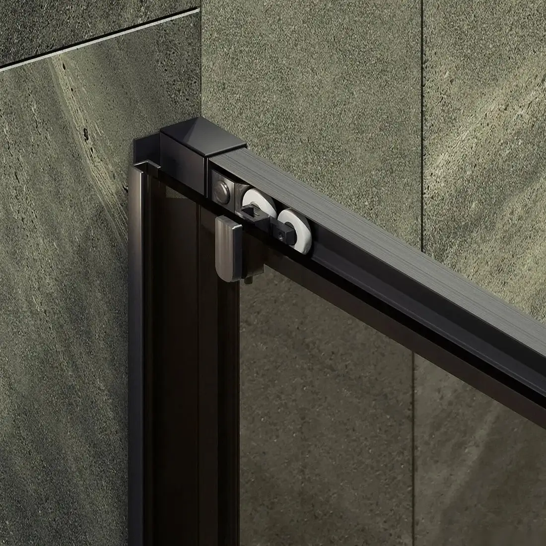 Душевая дверь MaybahGlass 195x120 MGD-1541-6 (бронза стекло/черный) - фото товара