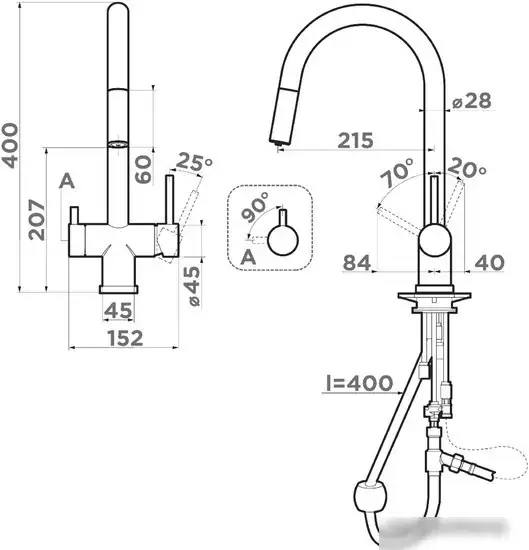 Смеситель Omoikiri Akita-S TO (toscana) - фото товара