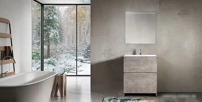 Belux Тумба с умывальником Сидней Н80-02 (31, бетон Чикаго/светло-серый) – фото товара