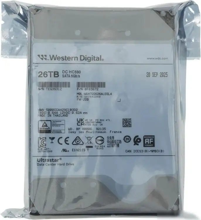 Жесткий диск WD Ultrastar DC HC590 26TB WUH722626ALE6L4 – фото товара