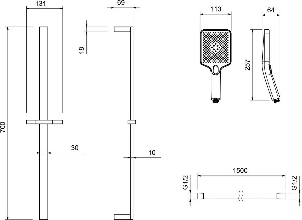 Душевой гарнитур Aquatek Либра AQ2019CR - фото товара