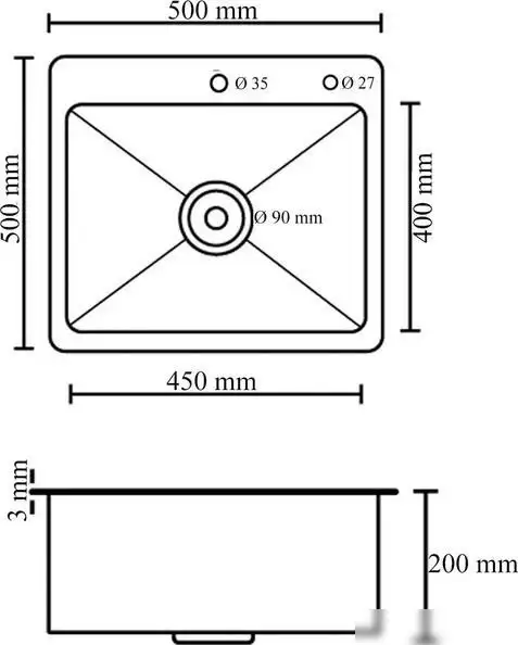 Кухонная мойка Diadonna S5050-1 - фото товара