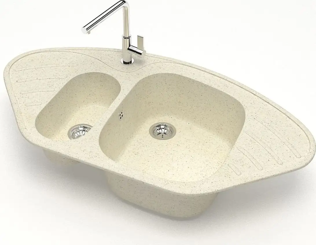 Кухонная мойка MARRBAXX Карельский камень модель 23/Q2 (бежевый) - фото товара