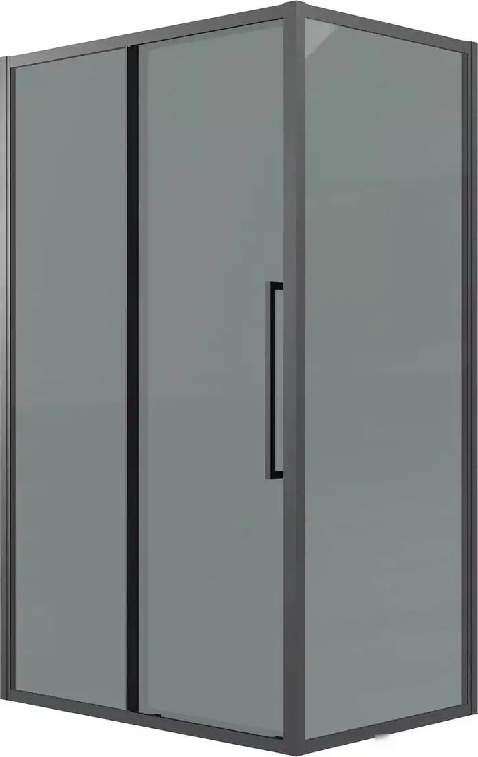 Душевая стенка Grossman Cosmo 100х195 200.K33.02.100.21.10 (черный матовый/стекло тонированное) - фото товара