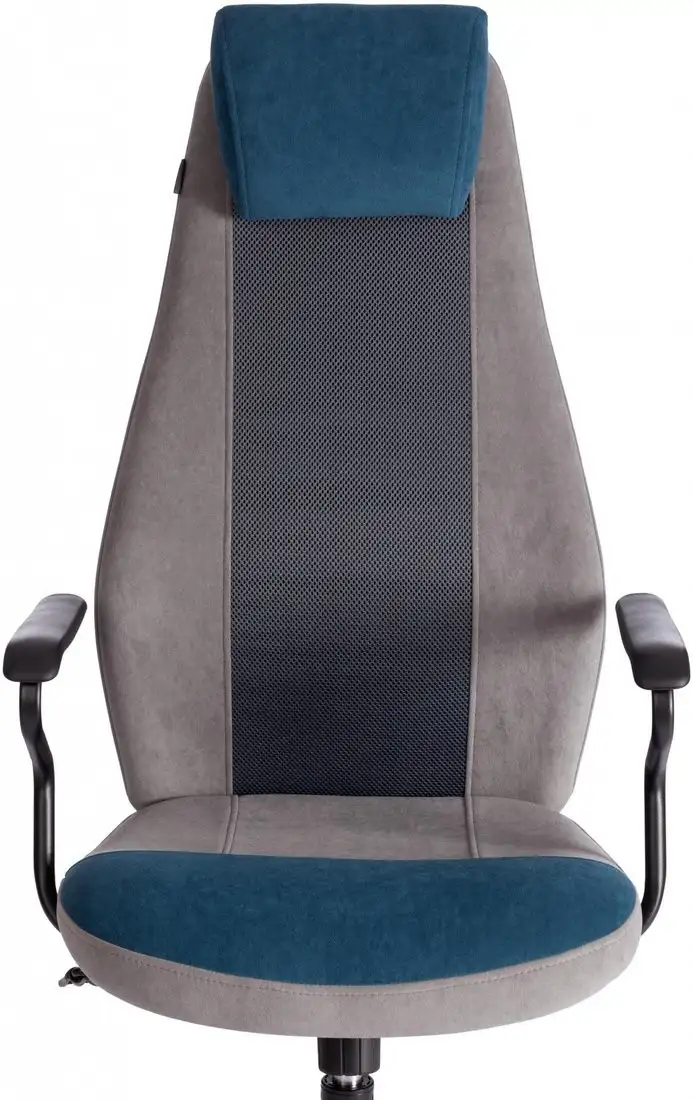 Офисное кресло TetChair Aviator флок/ткань (синий/серый/серый) – фото товара